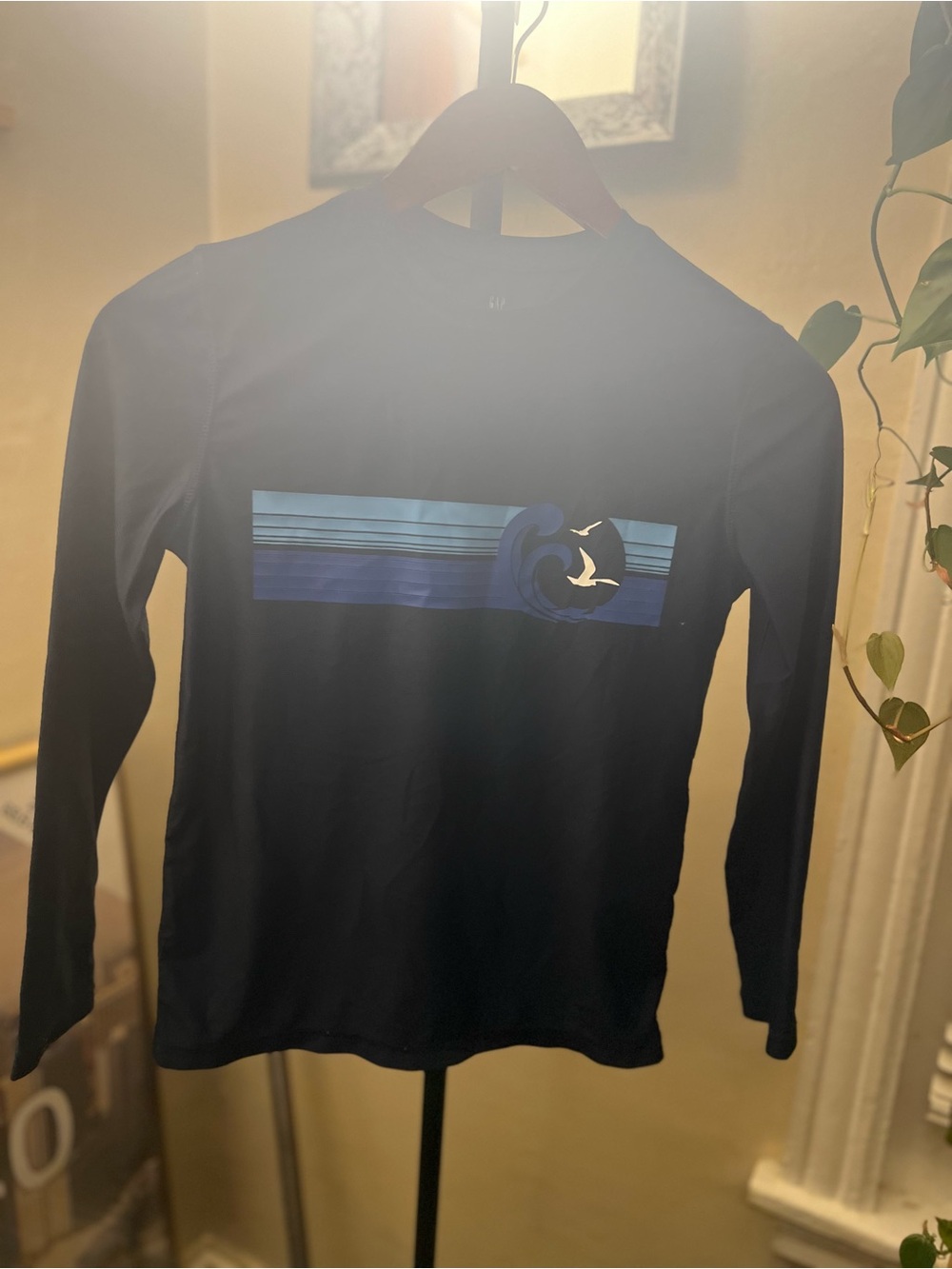 Gap Boys Long Sleeve Graphic Surf Tee - Navy